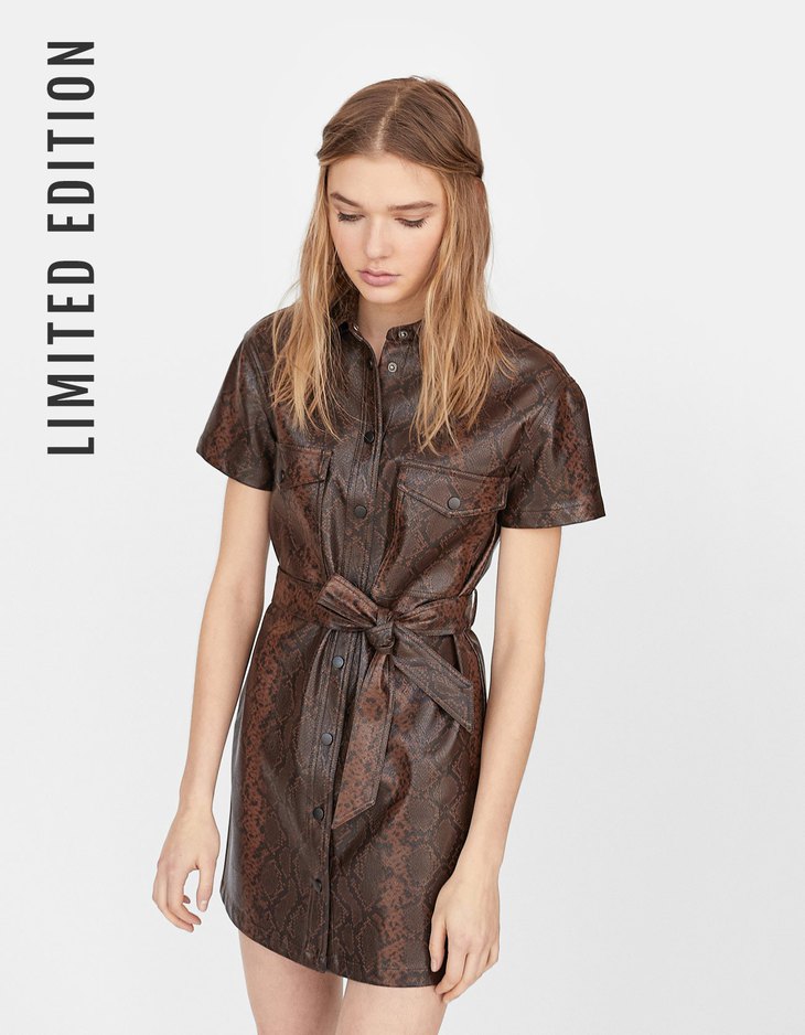 Faux Leather Dress